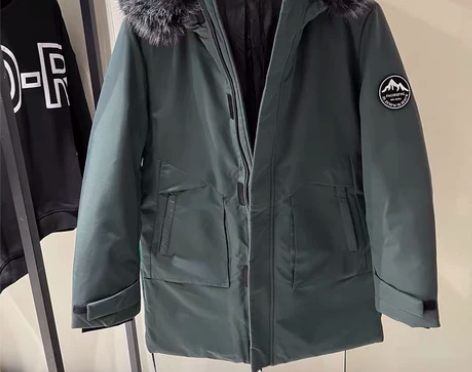 杰克琼斯剪标冬季墨绿貂毛白鸭绒加厚羽绒服 ...