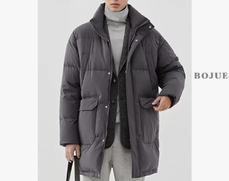 中长款90%白鸭绒男羽绒服 伯爵卓尔202...