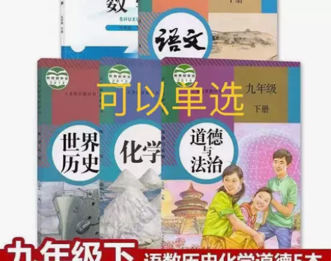 二手初中9九年级下册全套5本人教版语文化学...