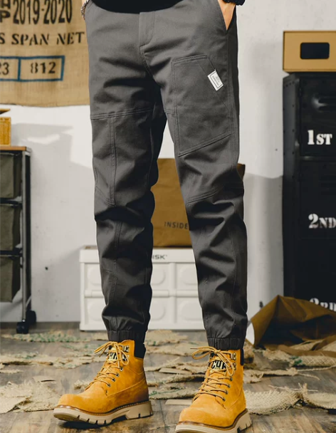 痞帅工装裤男潮牌束脚修身2022秋冬季新款...