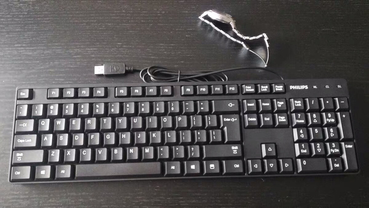 飞利浦键盘鼠标套装USB有线电脑台式笔记本...