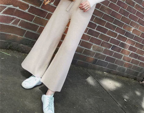 抽绳针织阔腿裤 感兴趣的话点“我想要”和我...