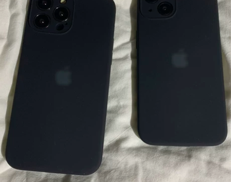 纯黑色苹果iphone12液态硅胶手机壳适...