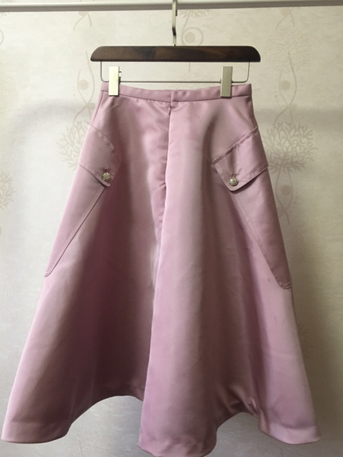 春季新款伞裙半裙中长款A字裙 素色气质大摆...