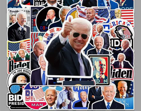 50张拜登涂鸦贴纸 个性跨境人物贴纸DIY...