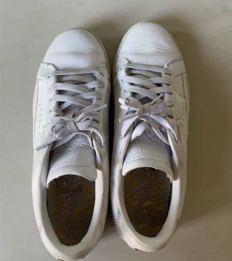 puma小白鞋,不穿很久了,卖50包邮。 ...