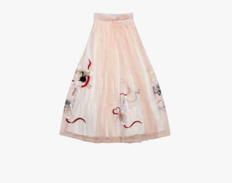 都城南庄绝版汉服花瓣粉色 九霄下裙(九霄上...