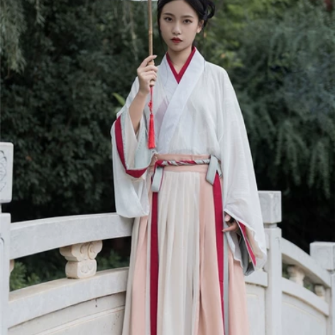 【秋色】五五年汉服女晋制交领齐腰一片式襦裙...