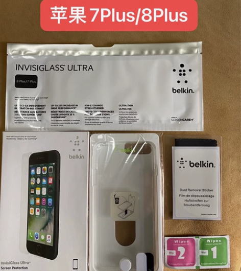 苹果7plus/8plus贝尔金钢化膜 贝...