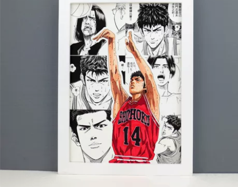 手绘动漫装饰画三井寿灌篮高手漫画挂画摆台 ...