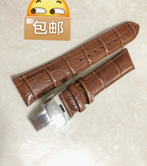 罗西尼全新表带,棕红色皮带,银色蝴蝶扣,尺...