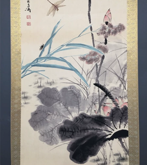 王雪涛荷花画今天特价处理字画王雪涛 草虫画...