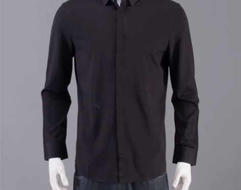 长袖衬衫男春秋装韩版透气秋衣黑色基础潮打底...