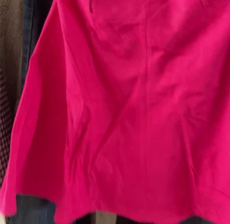 超正玫红 亚麻半裙 欧单 a字裙valen...