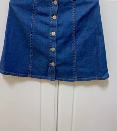 哥弟少女牛仔纽扣半身裙半裙学院风半身裙短裙...