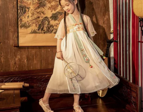 女童汉服中国风超仙古装小女孩古风连衣裙长袖...