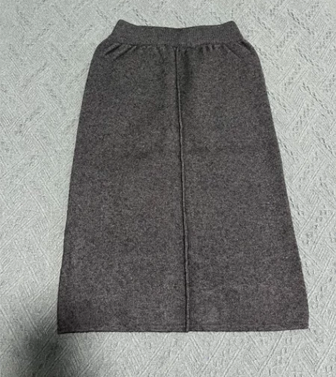 全新秋冬高级灰弹力松紧高腰开叉包臀中裙 适...