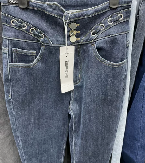 全新IEF爱依服高腰加绒加厚小脚牛仔裤 三...
