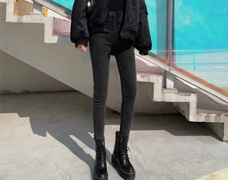 【火拼价】2020年新款冬季高腰灰黑色加绒...