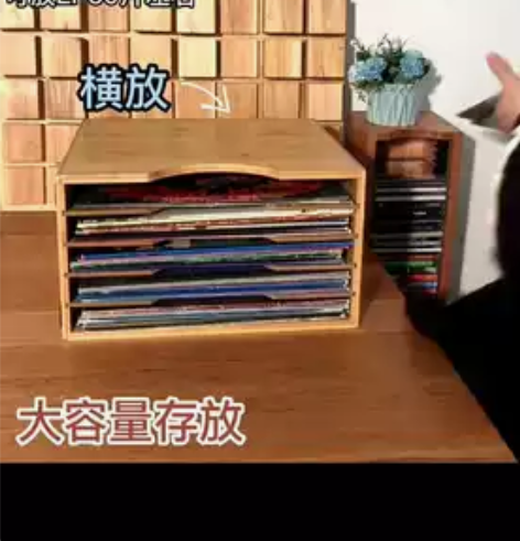 全新黑胶唱片架古典怀旧LP唱片收纳架黑胶碟...