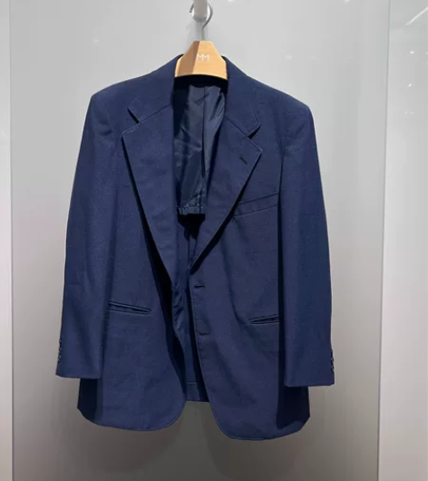 vintage 男士西服 藏青色 日本纱织...
