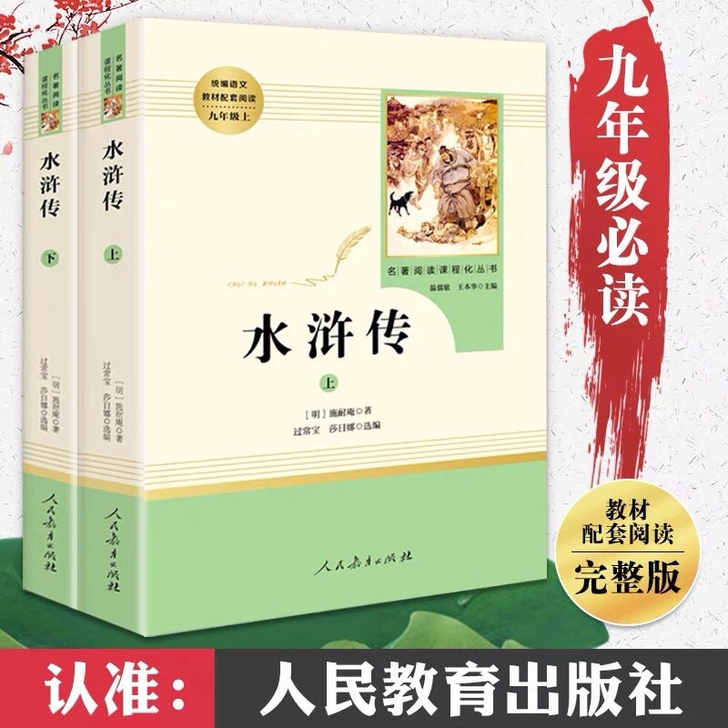 水浒传原著上下2册无删减完整版白话文青少年...