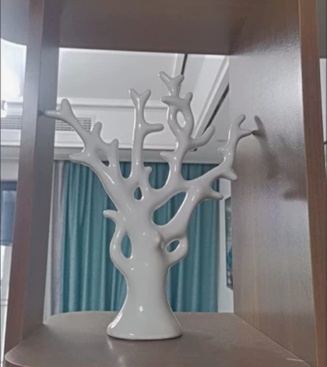 白色发财树现代简约陶瓷装饰品摆件 家居客厅...