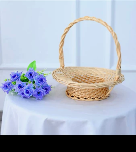 *售*汉服走秀道具花篮圆形柳编藤编舞蹈道具...