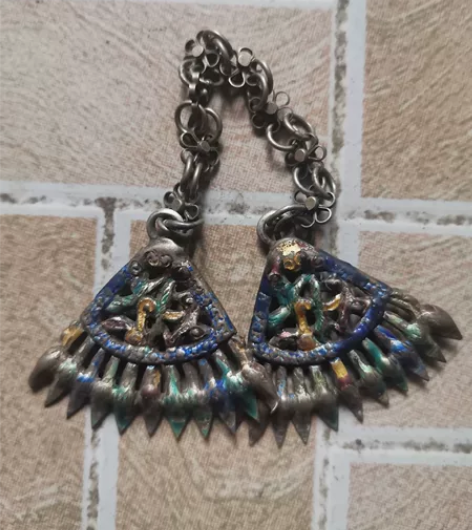 清代烧蓝银鎏金首饰！ 工艺好！银水一流。 ...