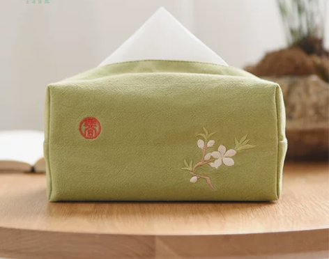 创意绣花棉麻纸巾盒布艺抽纸盒客厅茶几书桌家...