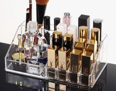 桌面护肤品化妆品收纳盒透明家用口红架化妆台...