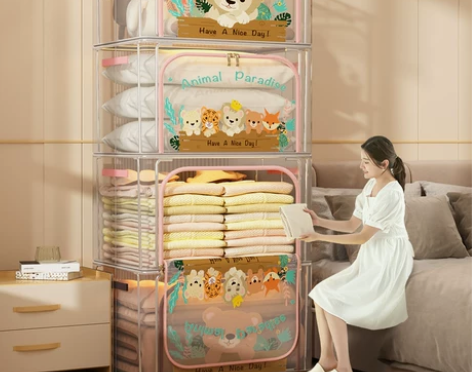 衣服收纳箱家用整理箱子布艺装衣物袋大号衣柜...