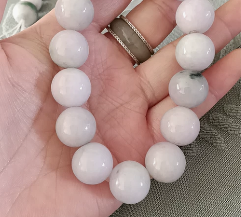 淡紫飘点点绿翡翠手串～标价即卖价 标价就是...