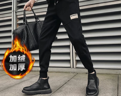裤子男 保暖 冬季新款潮流卫裤潮...