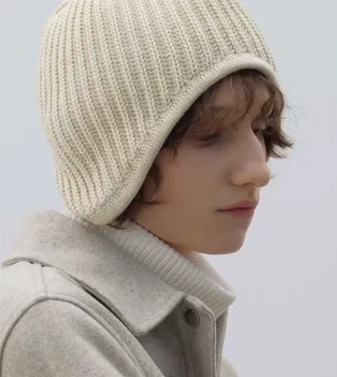 韩国纯色保暖毛线帽子女冬ins套头甜美秋冬...