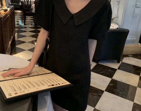 最小的海 韩版翻领气质复古百搭宽松显瘦简约...