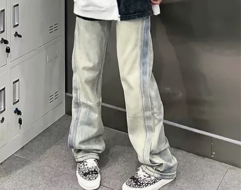 秋季牛仔裤男宽松直筒潮流潮男帅气百搭男士秋...