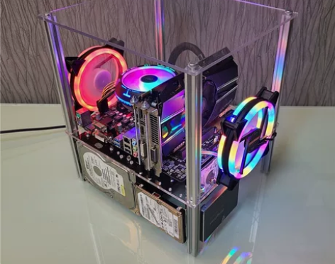 方脚电脑机箱ITX开放式MATX透明亚克力...