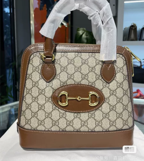 GUCCI 古驰新款1955马衔扣焦糖拼色...