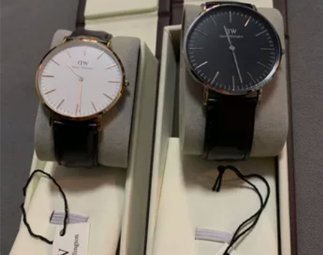 网红DW 两只丹尼尔惠灵顿手表，一黑一白京...