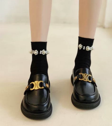 黑色英伦风小皮鞋女春秋单鞋凯旋门单鞋 软皮...