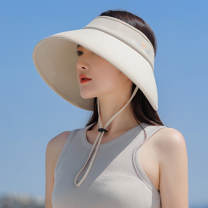 夏季帽子遮阳女防晒帽防紫外线空顶骑车遮脸韩...