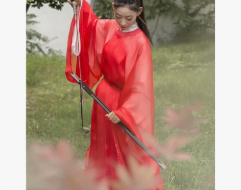 云栖 五五年原创汉服女明制纯色圆领袍男女c...