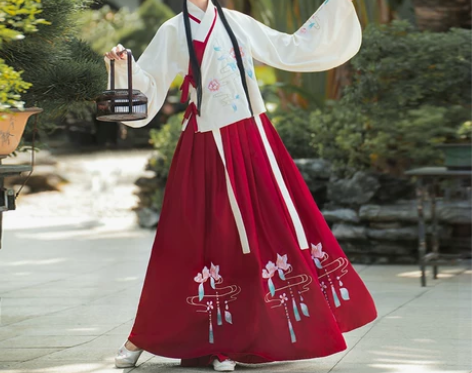 明制汉服女秋冬古装袄裙原创立领短袄琵琶袖齐...