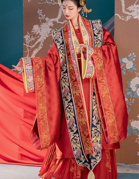 重回汉唐汉服 华裳九州走秀款宋制婚服全套