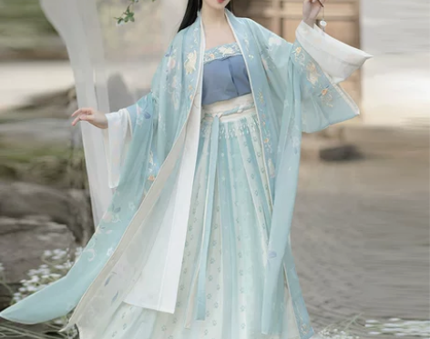 慕允儿千思量原创宋制汉服女长褙子百迭裙套装...