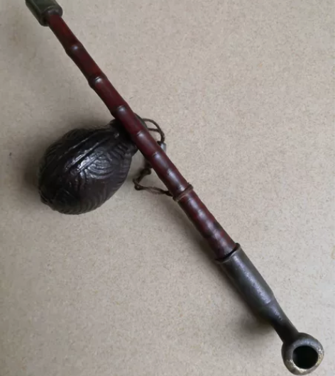 古董古玩老物件收藏的一套烟具烟斗实木纯铜烟...