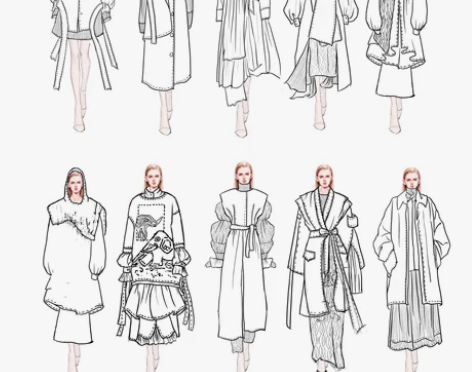 帮画服装设计效果图,画服装画。款式图 风...