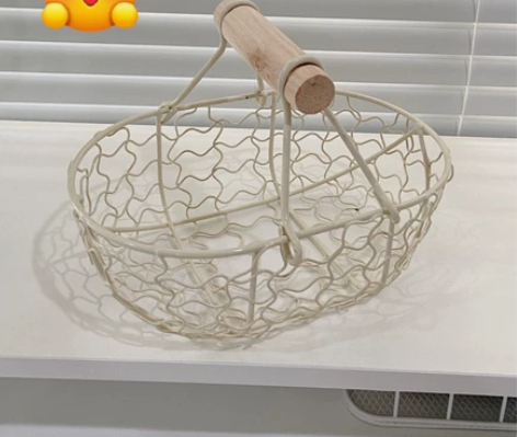 【清仓】做旧铁艺收纳篮复古收纳盒篮子水果篮...