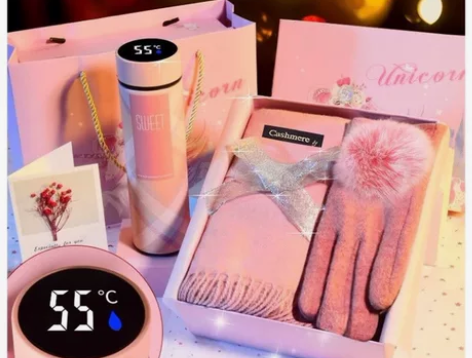 源宏图围巾女冬季女士礼盒 套装生日礼物女生...